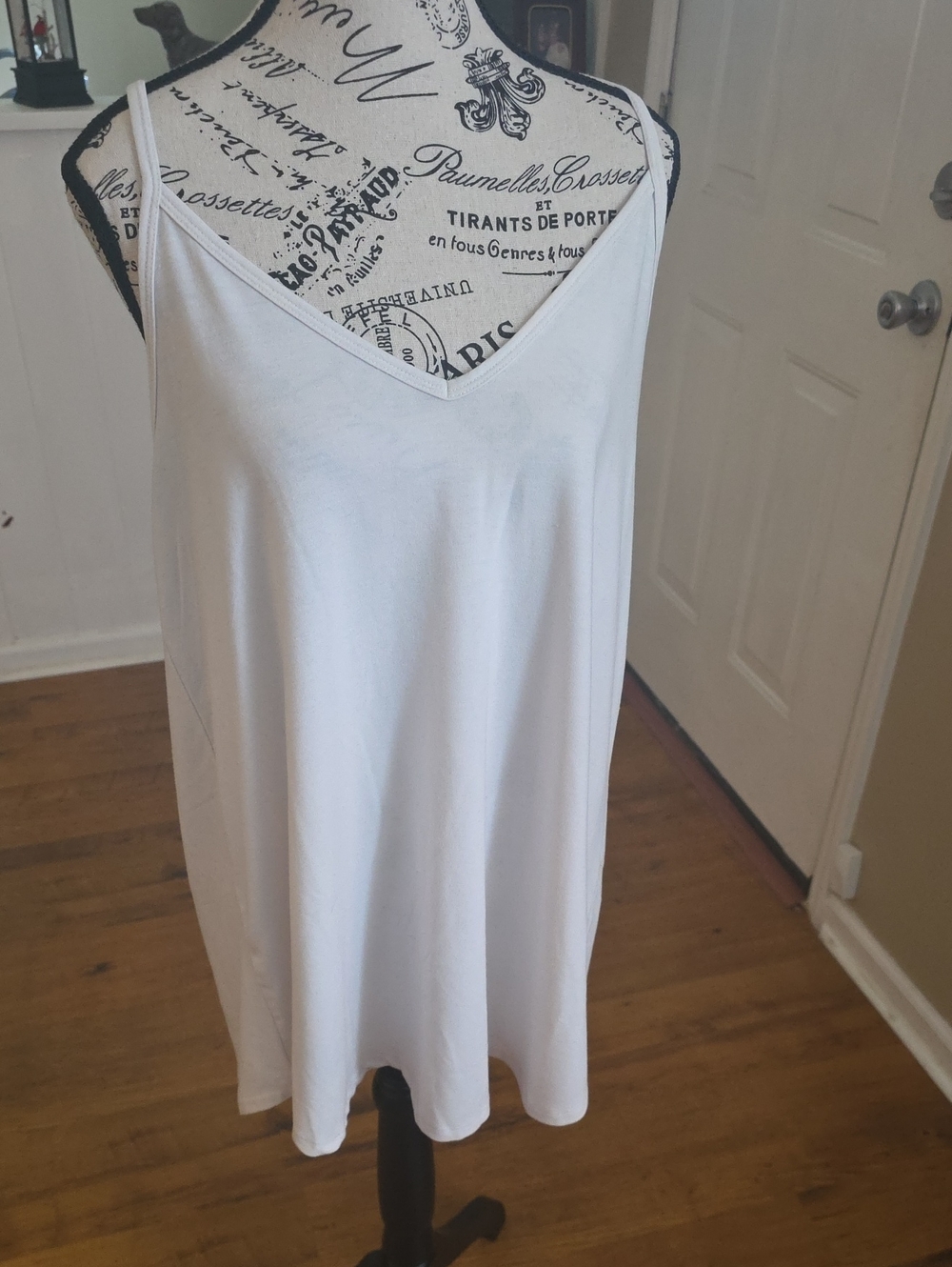 White V-Neck Slip Dress
